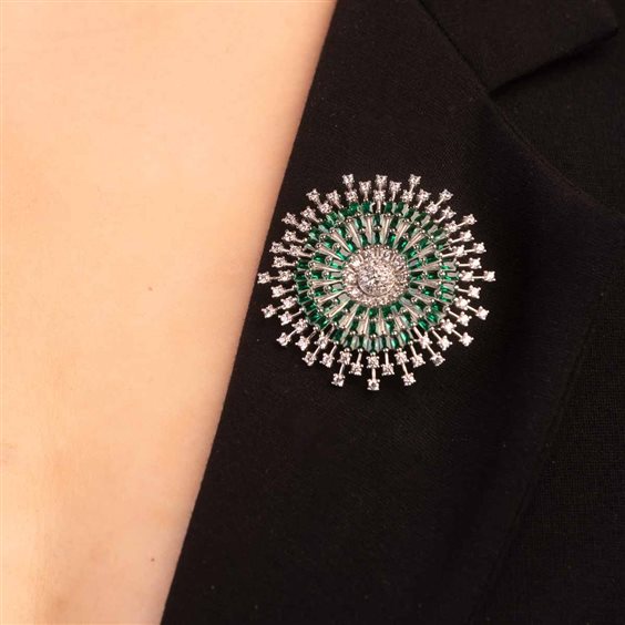 Brosche Ultima Edizione Dame in Silber SA00392-VERDE - SA00392-VERDE